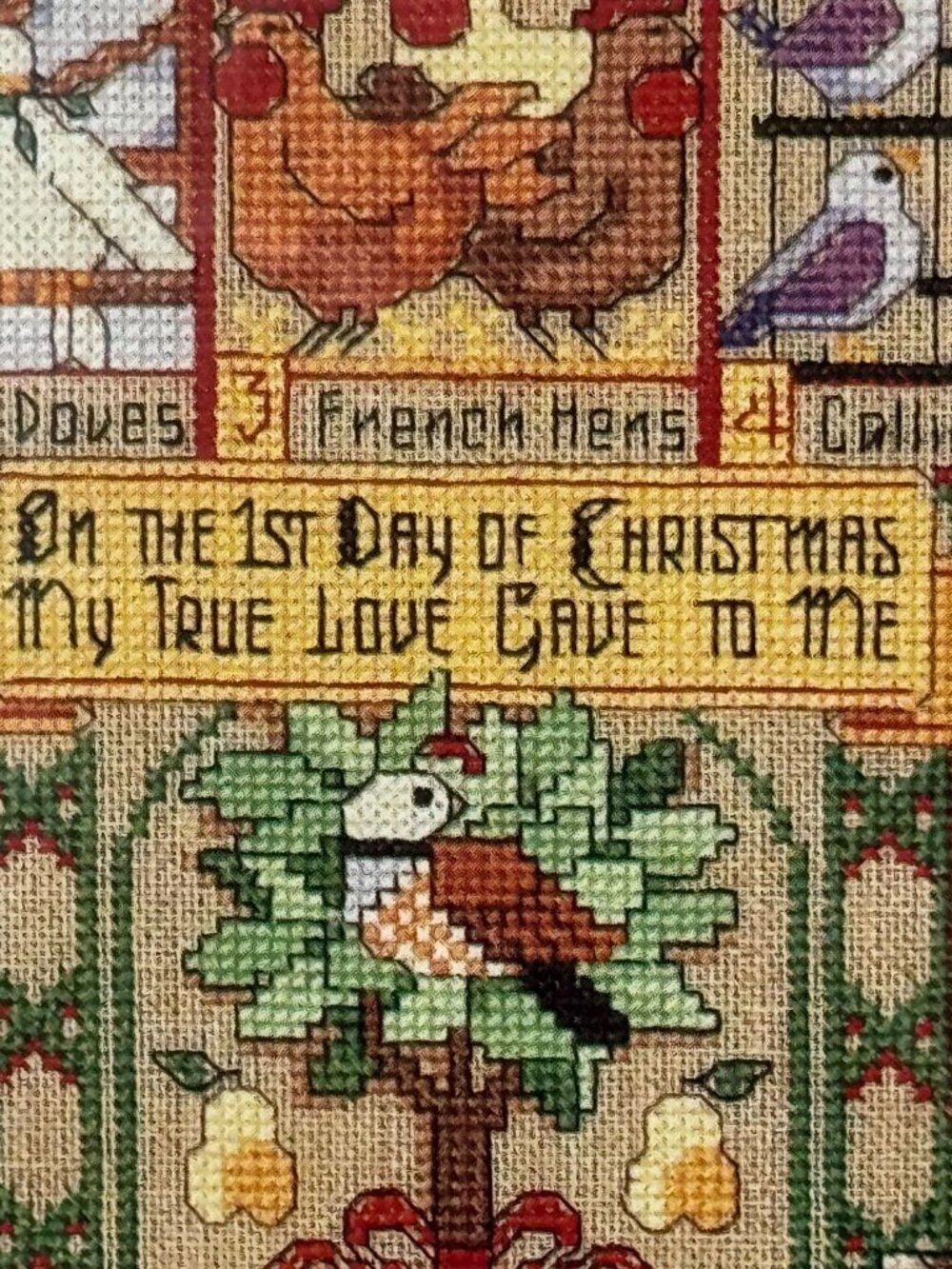 NIP Twelve Days Of Christmas Sampler Counted Cross Stitch Kit Dimensions 1989 Ho